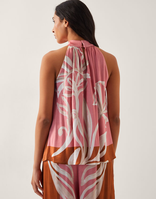 Tabitha Floral Print Halter Top, Pink (PINK), large