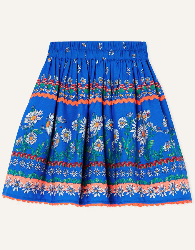 Daisy Print Skirt Blue