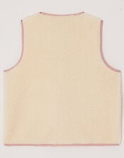 Butterfly Embroidered Borg Gilet, Ivory (IVORY), large
