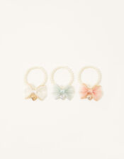 Heart Charm Organza Bow Bracelets, , large