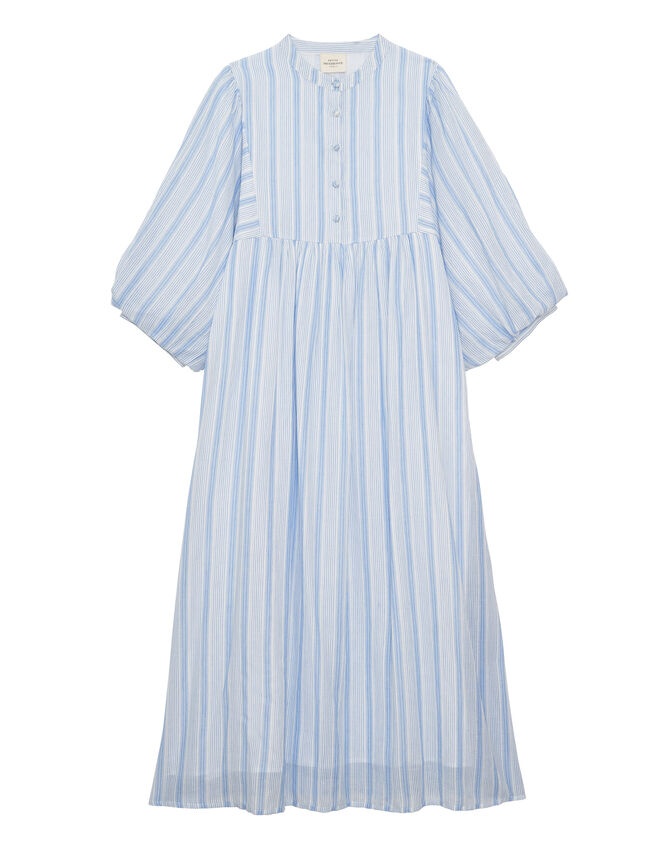 Petite Mendigote Rigo Stripe Shirt Midi Dress, Blue (BLUE), large
