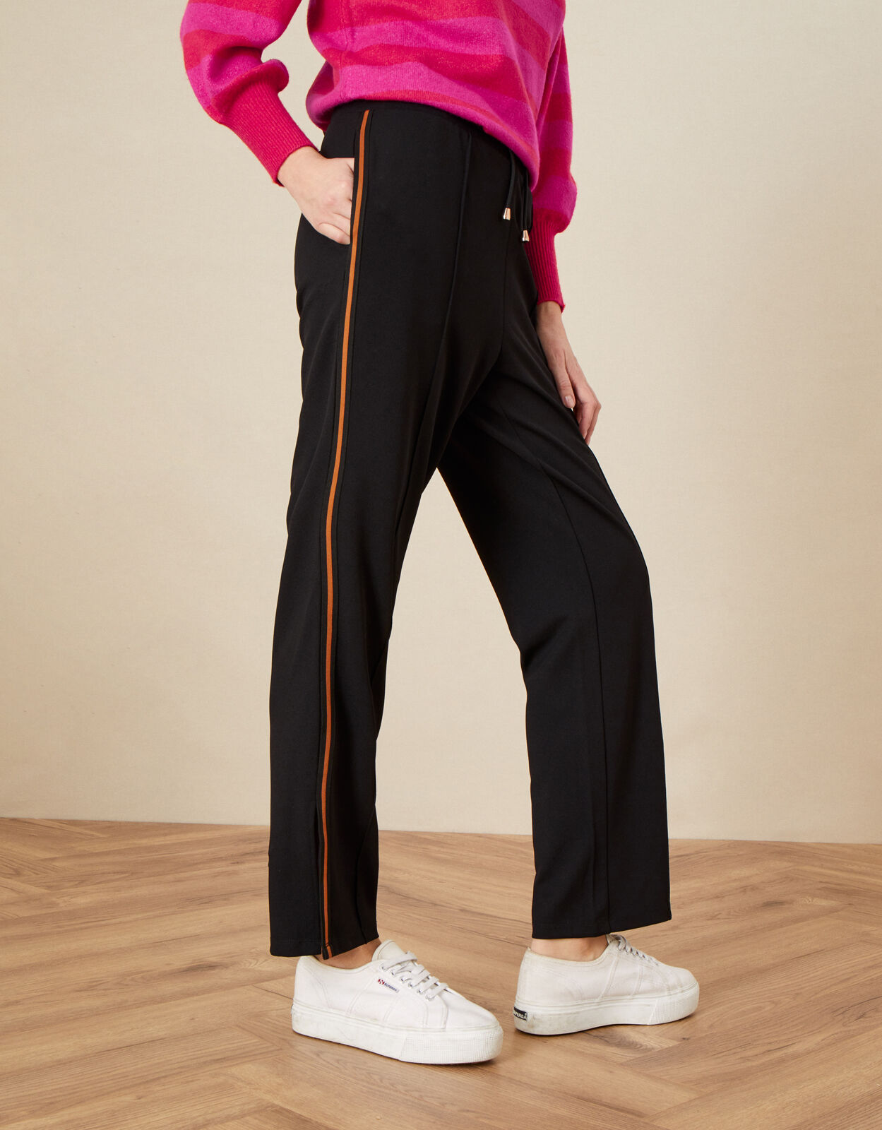 Joggers with stripes on the sale side