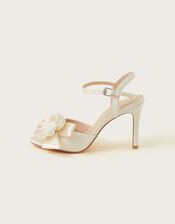 Satin Corsage Stilettos , Ivory (IVORY), large
