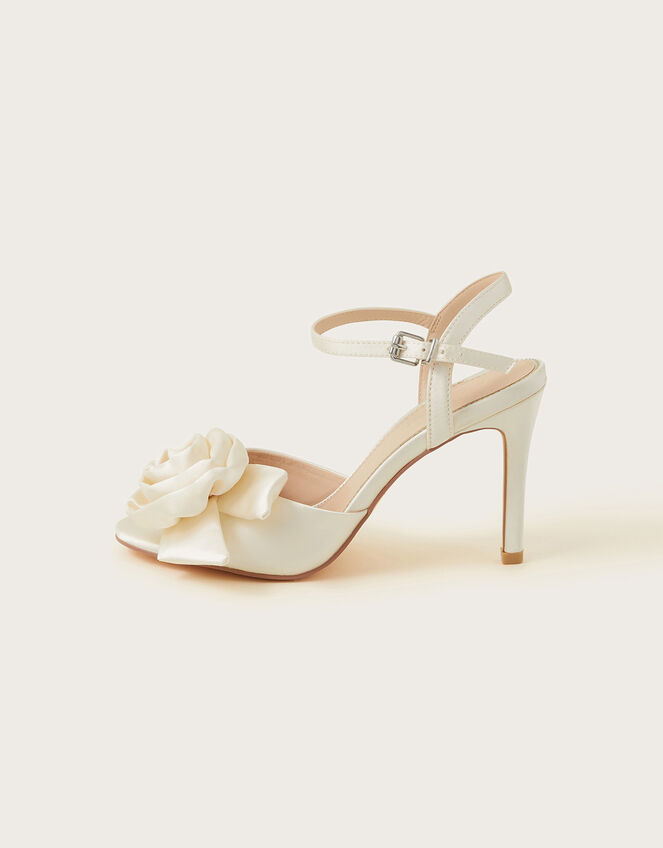 Satin Corsage Stilettos , Ivory (IVORY), large