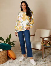 Flower Print Jumper, Ivory (IVORY), large