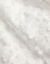 Baby Floral Appliqu&eacute; Christening Dress, Ivory (IVORY), large