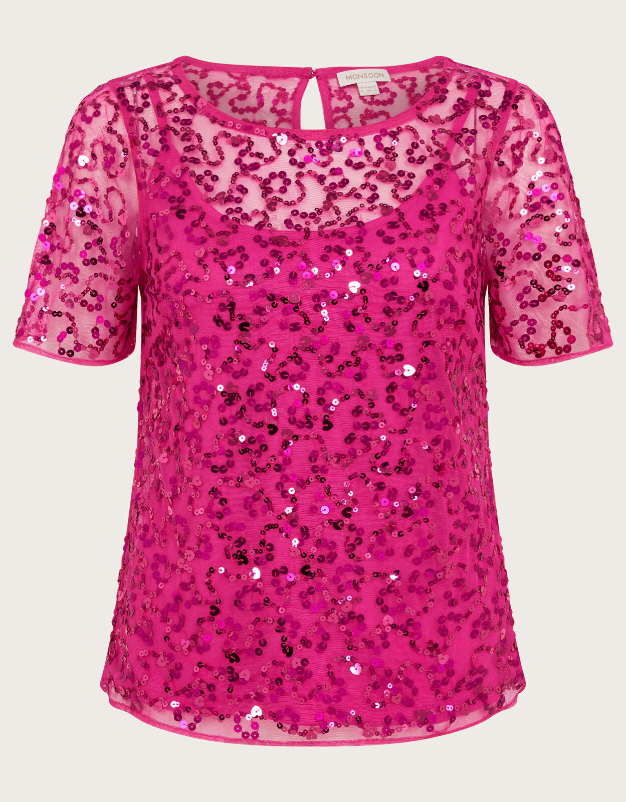 Monsoon pink sequin new arrivals top