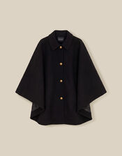 Claudie Cape Coat, Black (BLACK), large