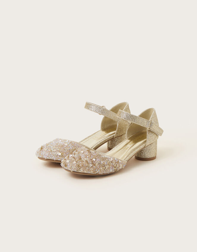 Dazzle Sparkle Two-Part Heels, Gold (GOLD), large