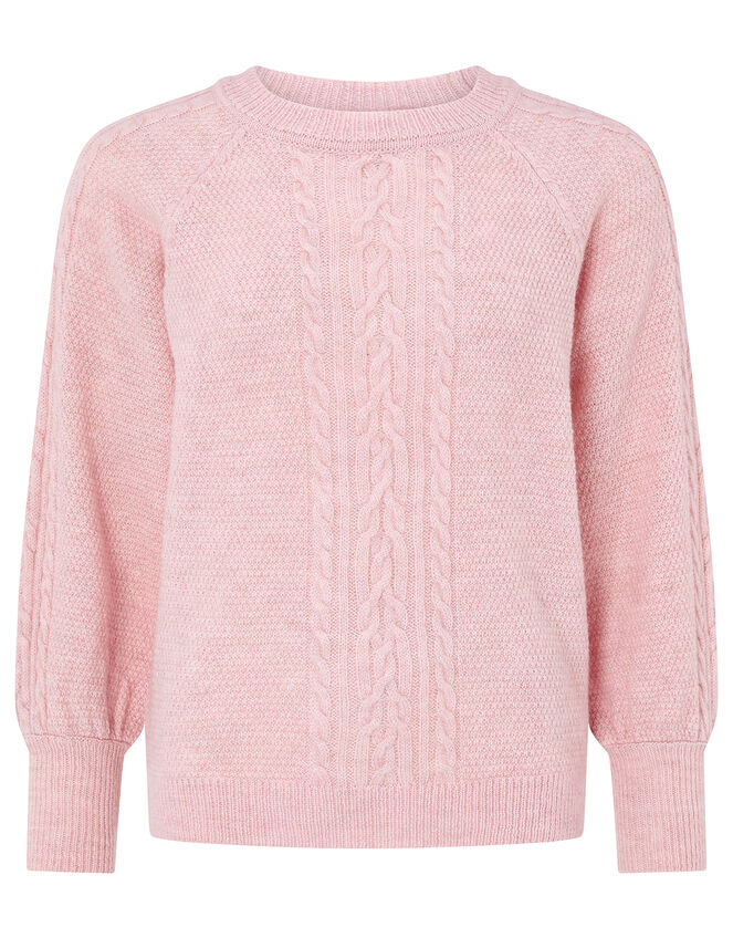 Carly Cable Knit Jumper, Pink (PINK), large