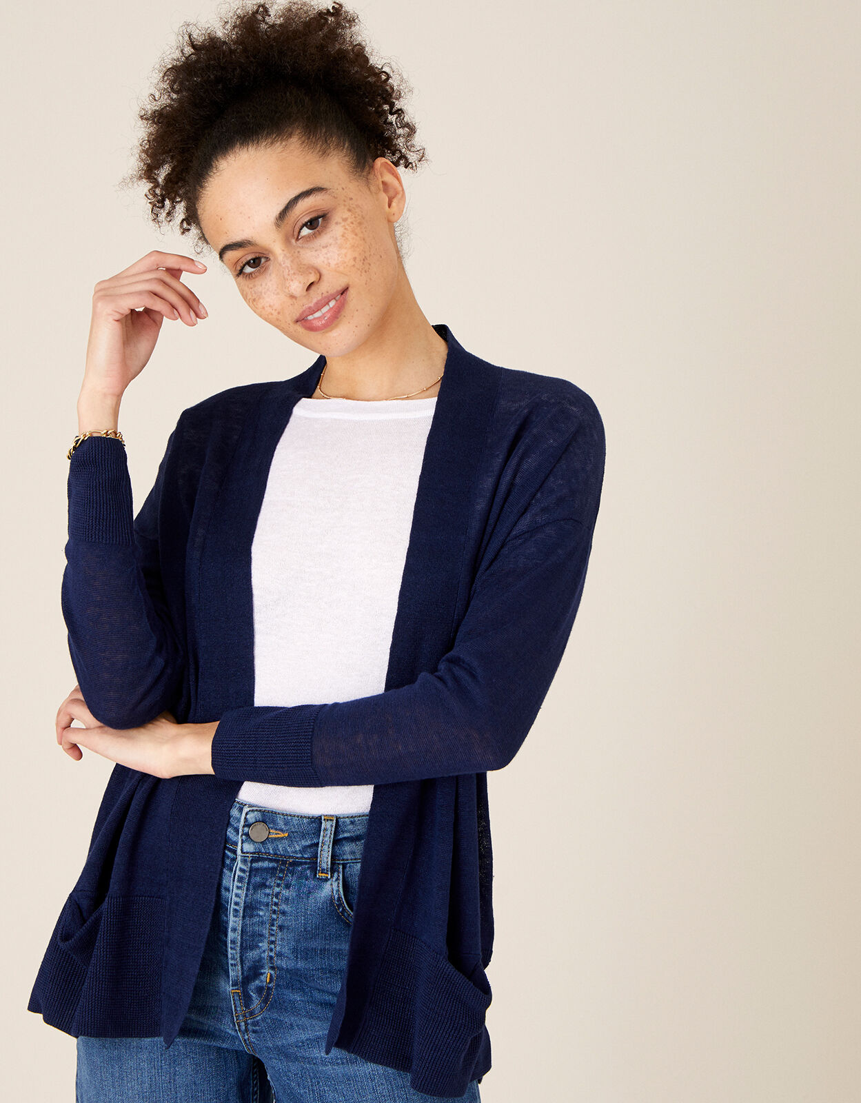 Long blue cardigan womens store