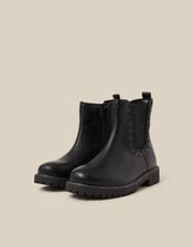 Heart Brogue Chelsea Boots, Black (BLACK), large