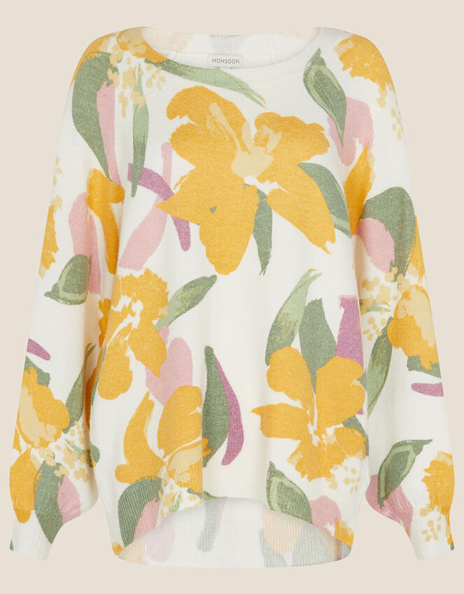 Flower Print Jumper, Ivory (IVORY), large