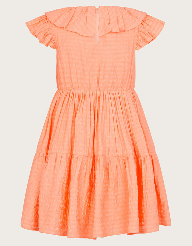 Woven Ruffle Dress, Orange (ORANGE), large