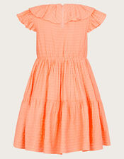 Woven Ruffle Dress, Orange (ORANGE), large