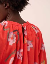 Nessa  Watercolour Floral Top, Red (RED), large