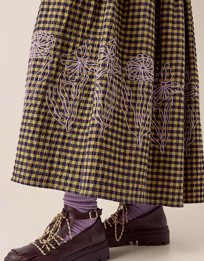 East Dilly Gingham Cotton Skirt, Multi (MULTI), large