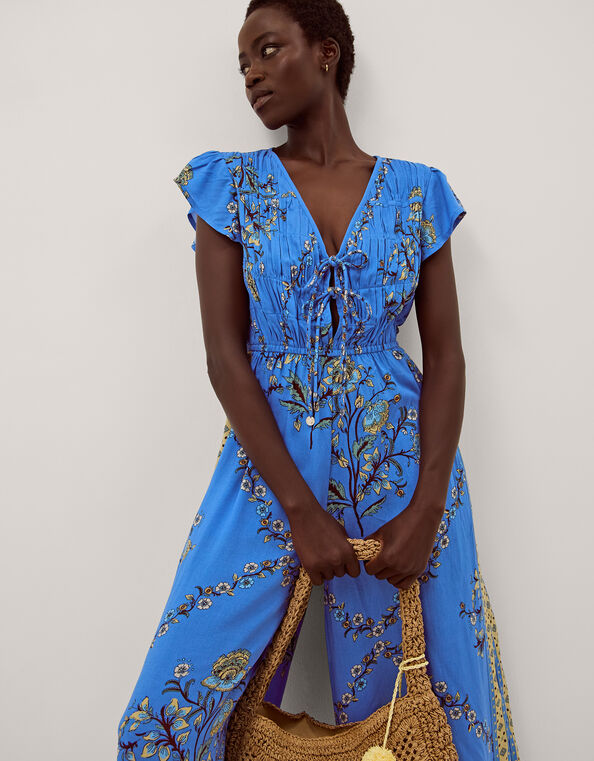 Amiee Floral Culotte Jumpsuit, Blue (BLUE), large