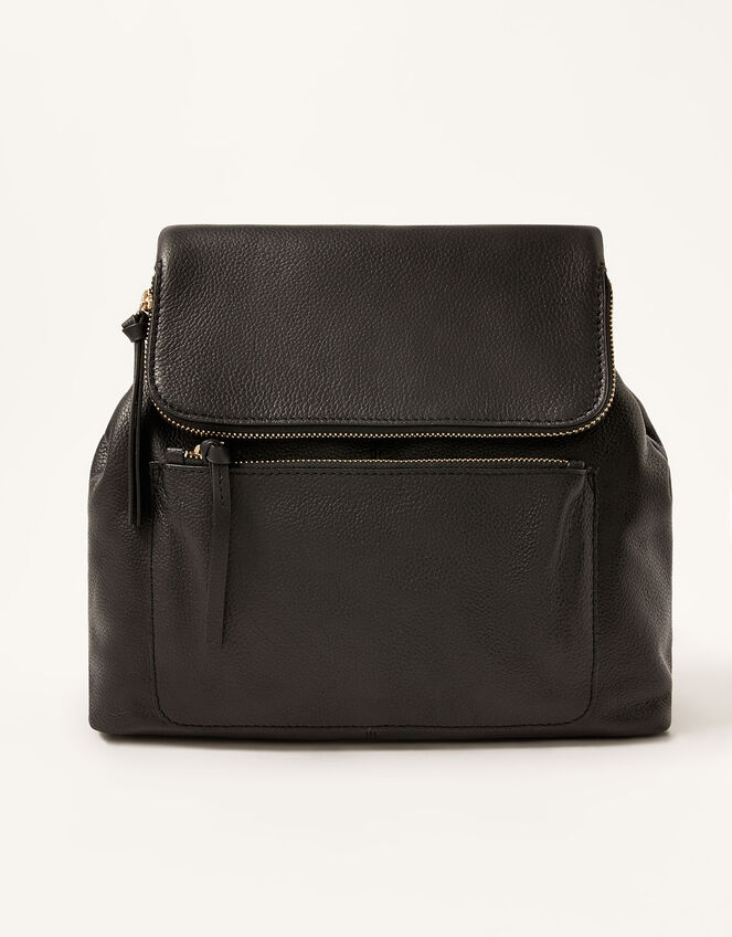 Multi-Zip Leather Backpack, , large