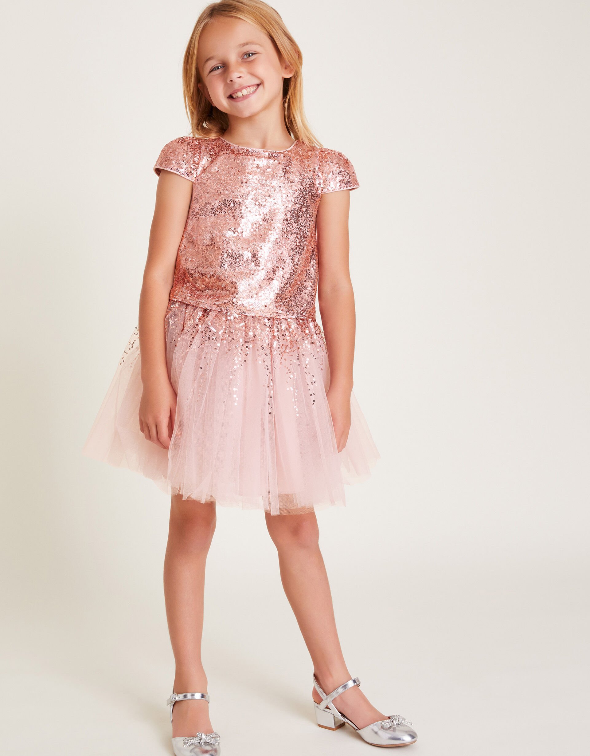 Sequin Top and Tutu Skirt Set Pink