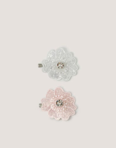 2-Pack Sequin Flower Hair Clips, , large
