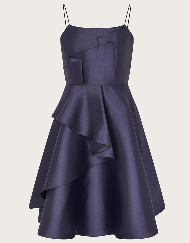 Structured Asymmetric Prom Dress, Blue (NAVY), large