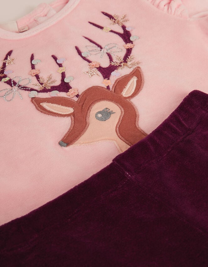 Baby Embellished Deer Top & Leggings Set, Pink (PINK), large