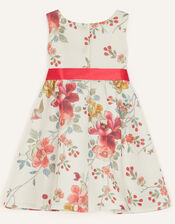 Baby Floral Kimono Print Scuba Dress, Ivory (IVORY), large