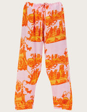 One Hundred Stars Ancient Columns Print Trousers, Orange (ORANGE), large