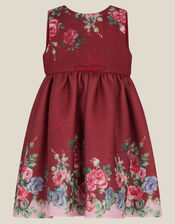 Baby Rose Print Party Dress, Red (RED), large