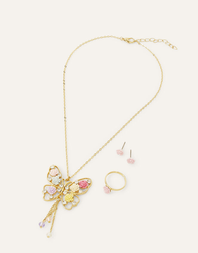 Floral Butterfly Jewellery Set, , large