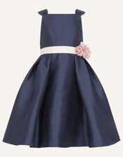 Audrey Duchess Twill Bridesmaid Dress, Blue (NAVY), large