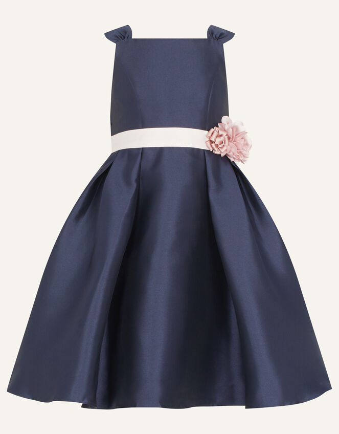 Audrey Duchess Twill Bridesmaid Dress, Blue (NAVY), large