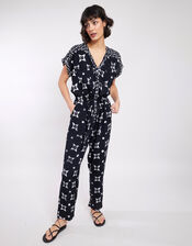 East Nimbus Print Jumpsuit, Black (BLACK), large