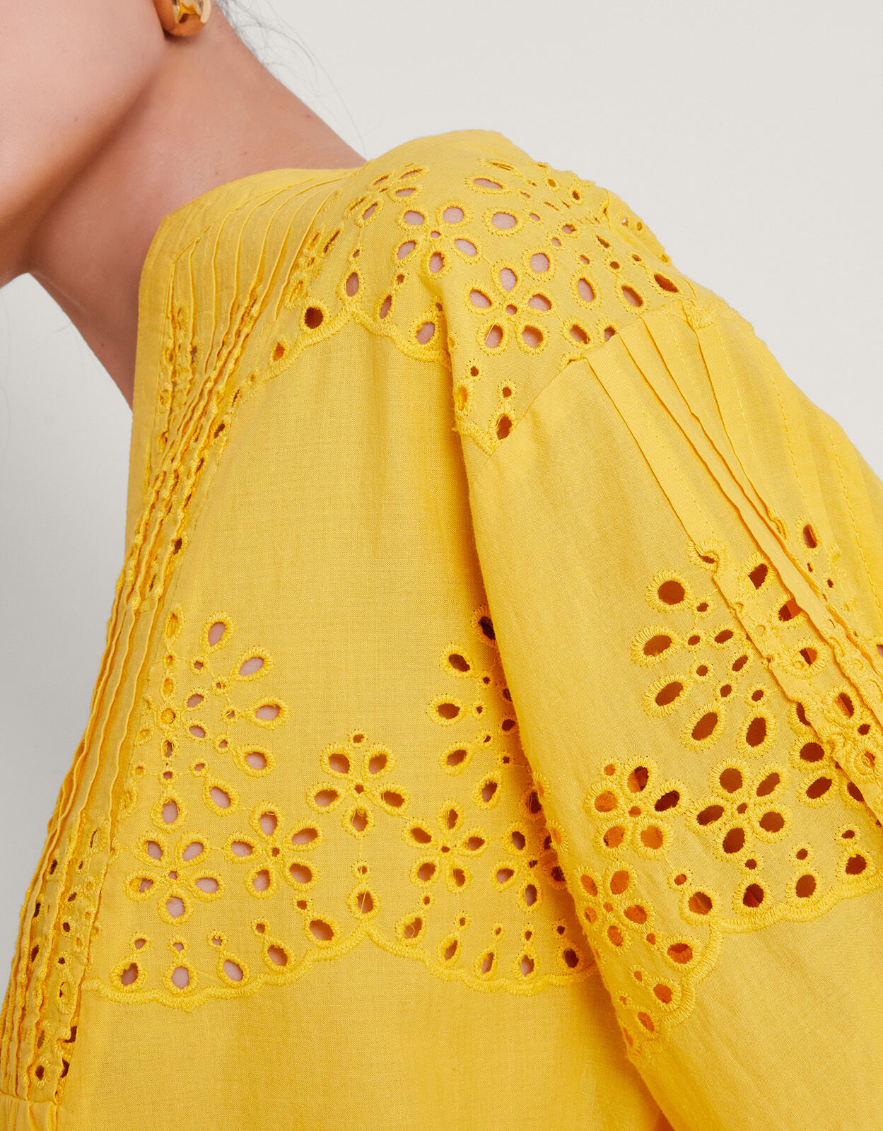 Yellow broderie top sales