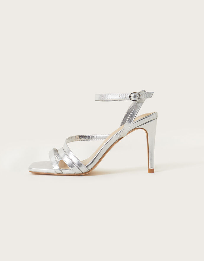 Strappy Square Toe Sandals Silver | Occasion Shoes | Monsoon UK.