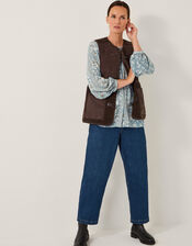 Teri Borg Duffle Gilet, Brown (CHOCOLATE), large