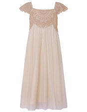 Estella Lace and Sparkle Occasion Dress, Pink (PINK), large