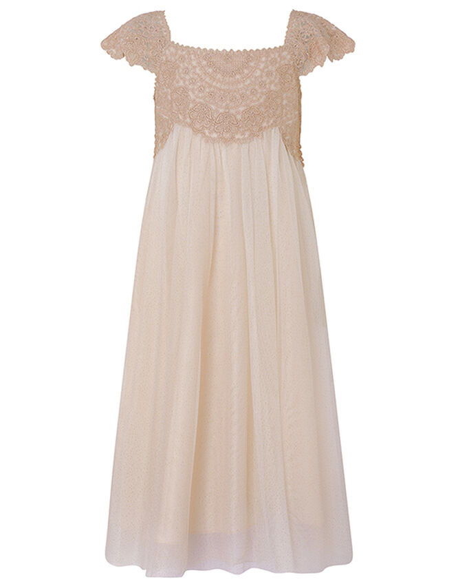 Estella Lace and Sparkle Occasion Dress, Pink (PINK), large