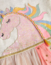 Unicorn Rainbow Disco Dress, Nude (NUDE), large