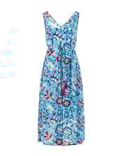 East Paisley Sleeveless Dress, Blue (BLUE), large