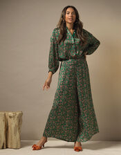 One Hundred Stars Print Darcy Shirt, Green (GREEN), large