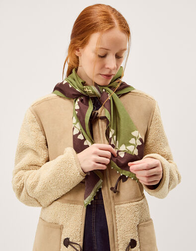 Ester Floral Square Cotton Scarf, , large