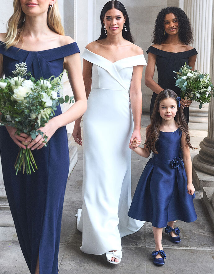 Holly Duchess Twill Bridesmaids Dress Blue