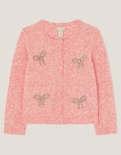 Bow Embellished Cardigan, Pink (PINK), large