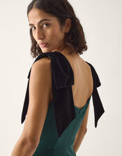 Billi Bow Strap Jersey Midi Dress, Green (GREEN), large