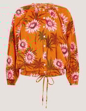 Fallon Floral Print Blouse , Orange (ORANGE), large