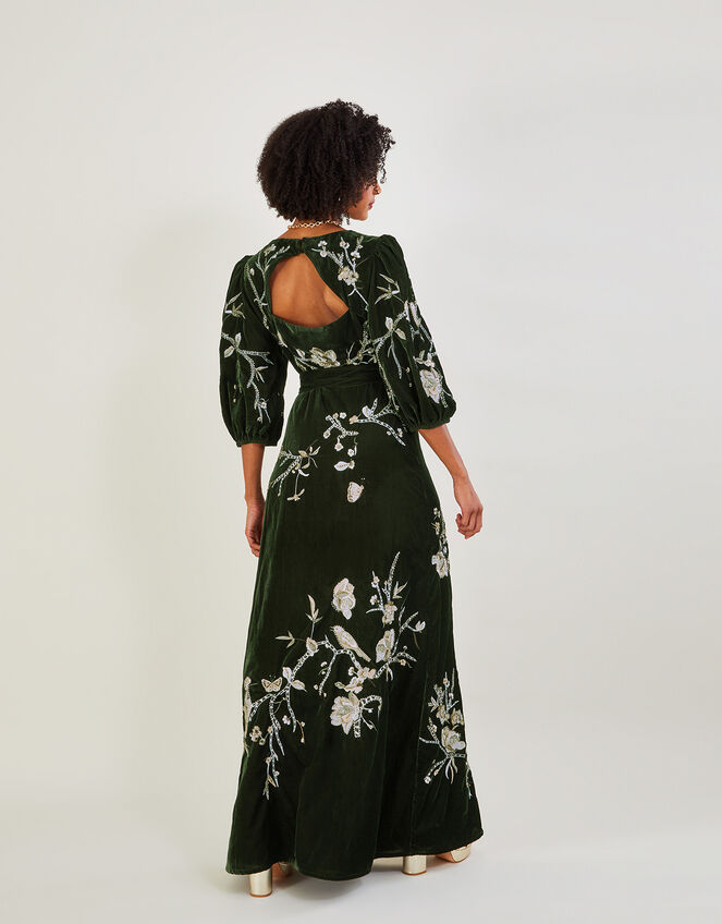 Stephanie Velvet Maxi Dress, Green (GREEN), large