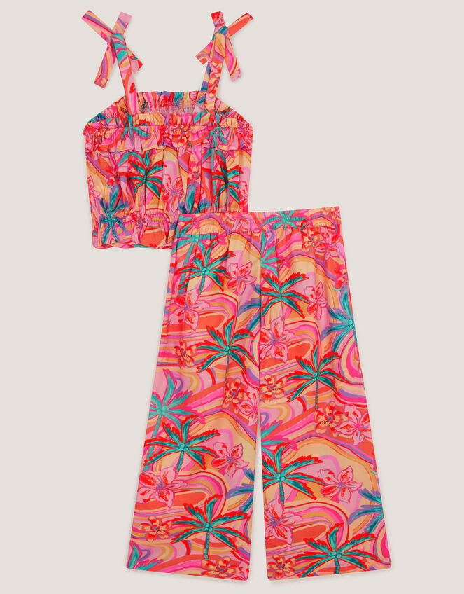 Tropical Swirl Tank Top & Trousers Set, Orange (ORANGE), large