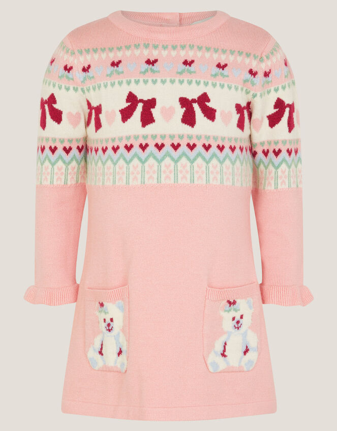 Baby Bear Pocket Knit Dress, Pink (PINK), large